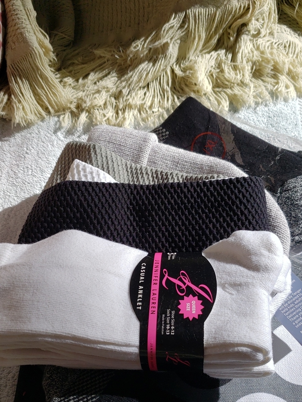 Womens Crew Socks - White, Gray, Black (3-Pack) Lot